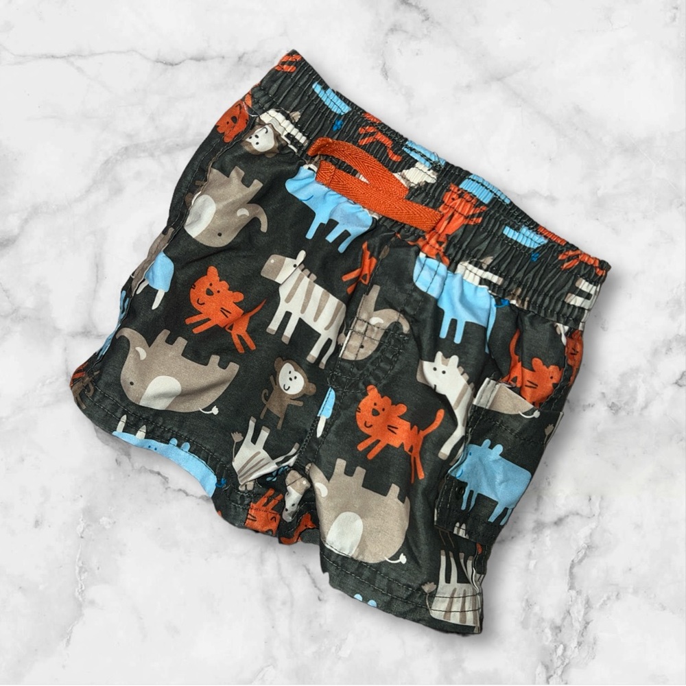☠️5/$20☠️ CARTERS| ANIMAL PRINT ELASTIC WAIST SIDE POCKET SWIM TRUNKS